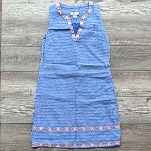 Vineyard Vines Blue Sleeveless Dress with Pink Accents